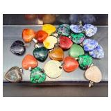 Bulk DIY Healing Crystal Necklace Kit - Heart & Hexagonal Point Gemstone Set