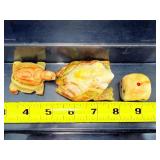Vibrant Hand-Carved Onyx & Banded Calcite Figurine Set – 7 Unique Totems