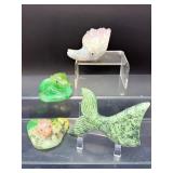 Exquisite Hand-Carved Artisan Gemstone Figurine Collection