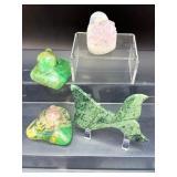 Exquisite Hand-Carved Artisan Gemstone Figurine Collection