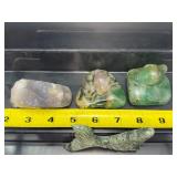 Exquisite Hand-Carved Artisan Gemstone Figurine Collection