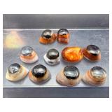 The Sacred Guardian Collection: 10 Rare, Hand-Polished Natural Indian Shiva Eye Agates for Protection and Spiritual Awareness