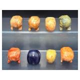 Hand-Carved Gemstone Skulls – Set of 8 Natural Crystal Collectibles