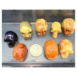 Hand-Carved Gemstone Skulls – Set of 8 Natural Crystal Collectibles