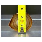 Hand-Carved Agate Geode Candle Holder – Vibrant Red & Blue Banding. Polished Agate Trinket Dish – Warm Amber & Cream 'Fortification' Agate. Large Brazilian Agate Display Slab – Fiery Ora