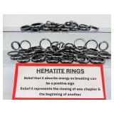 Lot of Natural Hematite Rings - Mixed Sizes & Styles | Metaphysical Protection