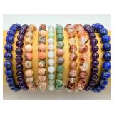 Exquisite Curated Collection of 10 Premium Natural Gemstone Bracelets – Hand-Polished 8mm-10mm Beads – High-Quality Metaphysical & Fashion Statement Set
