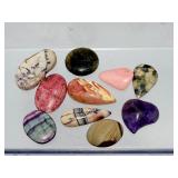 Curated Lot: 10pc Mixed Gemstone Cabochon Lot - Amethyst, Jasper, Fluorite & More