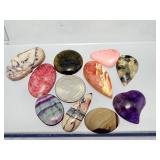 Curated Lot: 10pc Mixed Gemstone Cabochon Lot - Amethyst, Jasper, Fluorite & More
