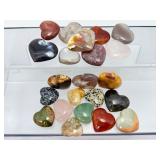 1/2 Kilo Bulk Polished Gemstone Hearts - 20+ Varieties of Natural Healing Crystals