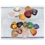 Mixed Lot of Polished Gemstone Hearts - 1/2 Kilo (1.1 lbs) Bulk Crystal Assortment