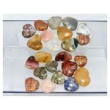 1/2 Kilo Bulk Lot: Premium Natural Mixed Gemstone Hearts – Hand-Polished Pocket Worry Stones & Healing Crystals Set