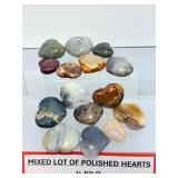 1/2 Kilo Bulk Lot: Premium Natural Mixed Gemstone Hearts – Hand-Polished Pocket Worry Stones & Healing Crystals Set