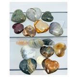 1/2 Kilo Bulk Lot: Premium Natural Mixed Gemstone Hearts – Hand-Polished Pocket Worry Stones & Healing Crystals Set
