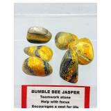 Rare Indonesia Bumblebee Jasper Specimen Set: 6 Large Hand-Polished Volcanic Calcite Tumbled Stones - High-Contrast 'Eclipse' Grade Banding - Ethically Sourced Metaphysical Collector's Lot
