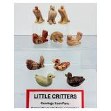 Exquisite Hand-Carved Peruvian Soapstone 'Little Critters' – Complete 10-Piece Miniature Animal Spirit Totem Collection