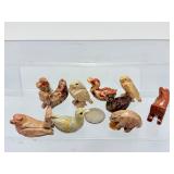 Exquisite Hand-Carved Peruvian Soapstone 'Little Critters' – Complete 10-Piece Miniature Animal Spirit Totem Collection