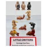 Artisan Hand-Carved Peruvian Soapstone Animal Figurines - Assorted Sea Life Miniatures