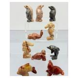 Artisan Hand-Carved Peruvian Soapstone Animal Figurines - Assorted Sea Life Miniatures
