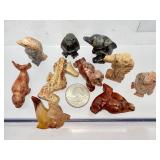 Artisan Hand-Carved Peruvian Soapstone Animal Figurines - Assorted Sea Life Miniatures