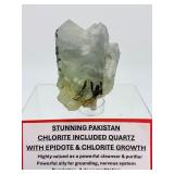 Rare Chlorite Included Quartz with Epidote Cluster - Pakistan Mineral Specimen