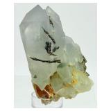 Rare Chlorite Included Quartz with Epidote Cluster - Pakistan Mineral Specimen