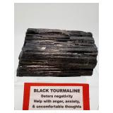 Premium Natural Raw Black Tourmaline Specimen – Large Schorl Crystal Log for Grounding, Negative Energy Protection, and EMF Shielding – Authentic Striated Earth Treasure