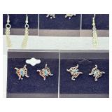 8-Pair Collection of Silver-Tone Boho Fashion Earrings - Whimsical Butterfly, Romantic Heart, & Detailed Feather Designs