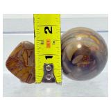Nature’s Artistry: Exquisite Polished Bamboo Jasper Sphere & Accent Stone Set'
