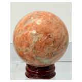 Rare Graphic Feldspar & Smoky Quartz Sphere Set - 2pc Madagascar Zebradorite