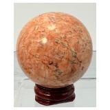 Rare Graphic Feldspar & Smoky Quartz Sphere Set - 2pc Madagascar Zebradorite