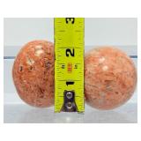 Rare Graphic Feldspar & Smoky Quartz Sphere Set - 2pc Madagascar Zebradorite