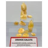 Egyptian Alabaster Sphinx & Orange Calcite Tumbled Stone Collection