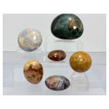 Premium Madagascar Ocean Jasper Set – 6 Polished Collector Spheres & Gallets