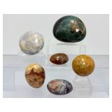 Premium Madagascar Ocean Jasper Set – 6 Polished Collector Spheres & Gallets