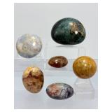Premium Madagascar Ocean Jasper Set – 6 Polished Collector Spheres & Gallets