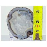 Polished Mexican Coconut 'Las Choyas' Geode Half - Icy Blue Agate Specimen