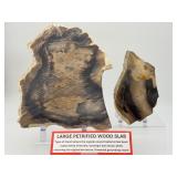 2-Piece Petrified Wood Slab Set - Visible Growth Rings & Mineral Replacement - Fossil Specimen