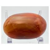 High-Energy Carnelian Agate Set: Hand-Carved Offering Bowl & Polished Palm Stone