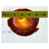 High-Energy Carnelian Agate Set: Hand-Carved Offering Bowl & Polished Palm Stone