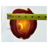 High-Energy Carnelian Agate Set: Hand-Carved Offering Bowl & Polished Palm Stone
