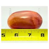 High-Energy Carnelian Agate Set: Hand-Carved Offering Bowl & Polished Palm Stone
