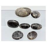 Lot of Polished Black Moonstone Palm Stones - Rare 'New Moon' Crystal Set