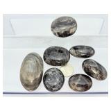 Lot of Polished Black Moonstone Palm Stones - Rare 'New Moon' Crystal Set