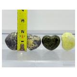 Verdant Earth Serpentine Collection: 5 Polished Hearts & 1 Stately Obelisk