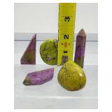Rare 5-Piece Tasmanian Atlantisite Collector Set – Natural Stichtite in Serpentine Generators & Polished Palm Stones for Healing & Meditation