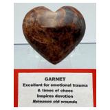 Rare Earthy Red Almandine Garnet Heart – Polished Masterpiece for Healing & Grounding