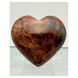 Rare Earthy Red Almandine Garnet Heart – Polished Masterpiece for Healing & Grounding
