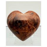 Rare Earthy Red Almandine Garnet Heart – Polished Masterpiece for Healing & Grounding