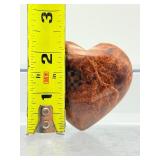Rare Earthy Red Almandine Garnet Heart – Polished Masterpiece for Healing & Grounding